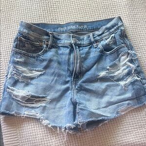 American Eagle Outfitters Light Blue Distressed Denim Cutoff Shorts